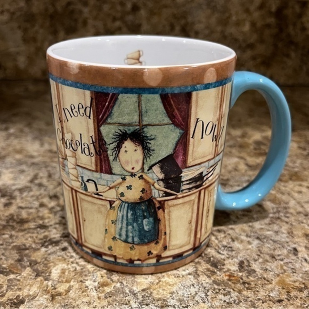 2007 Lang I Need Chocolate Now Mug Coffee Cup